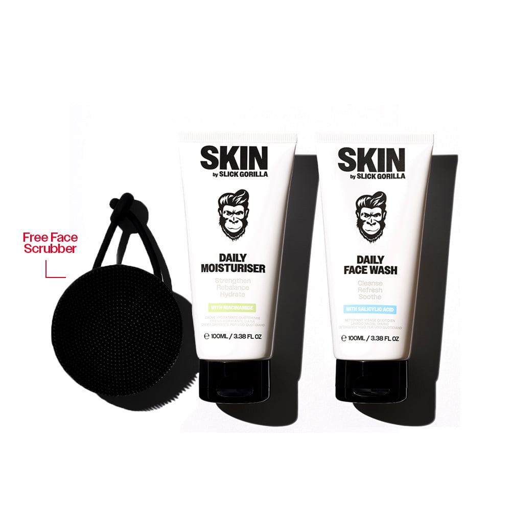 Slick Gorilla UK Daily Wash & Moisturiser Set (Free Face Scrubber)